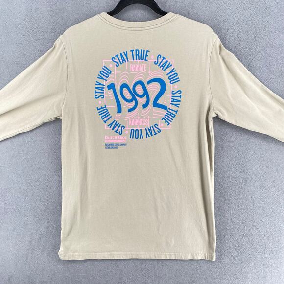 Dutch Bros Coffee Company 1992 Long Sleeve T Shirt Unisex L Beige Oregon - Picture 4 of 11